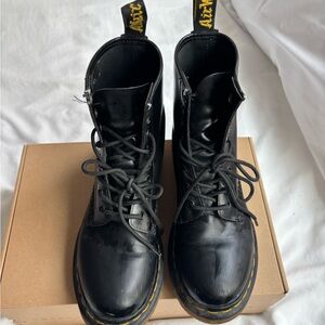 Dr. Martens Black Boots with Yellow Accents
